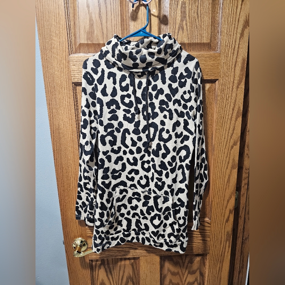Lilly & Lottie Chic Leopard Cowl Neck Sweater